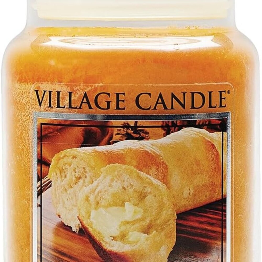 Warm Buttered Bread Large Glass Apothecary Jar Scented Candle, 21.25 oz, Brown
